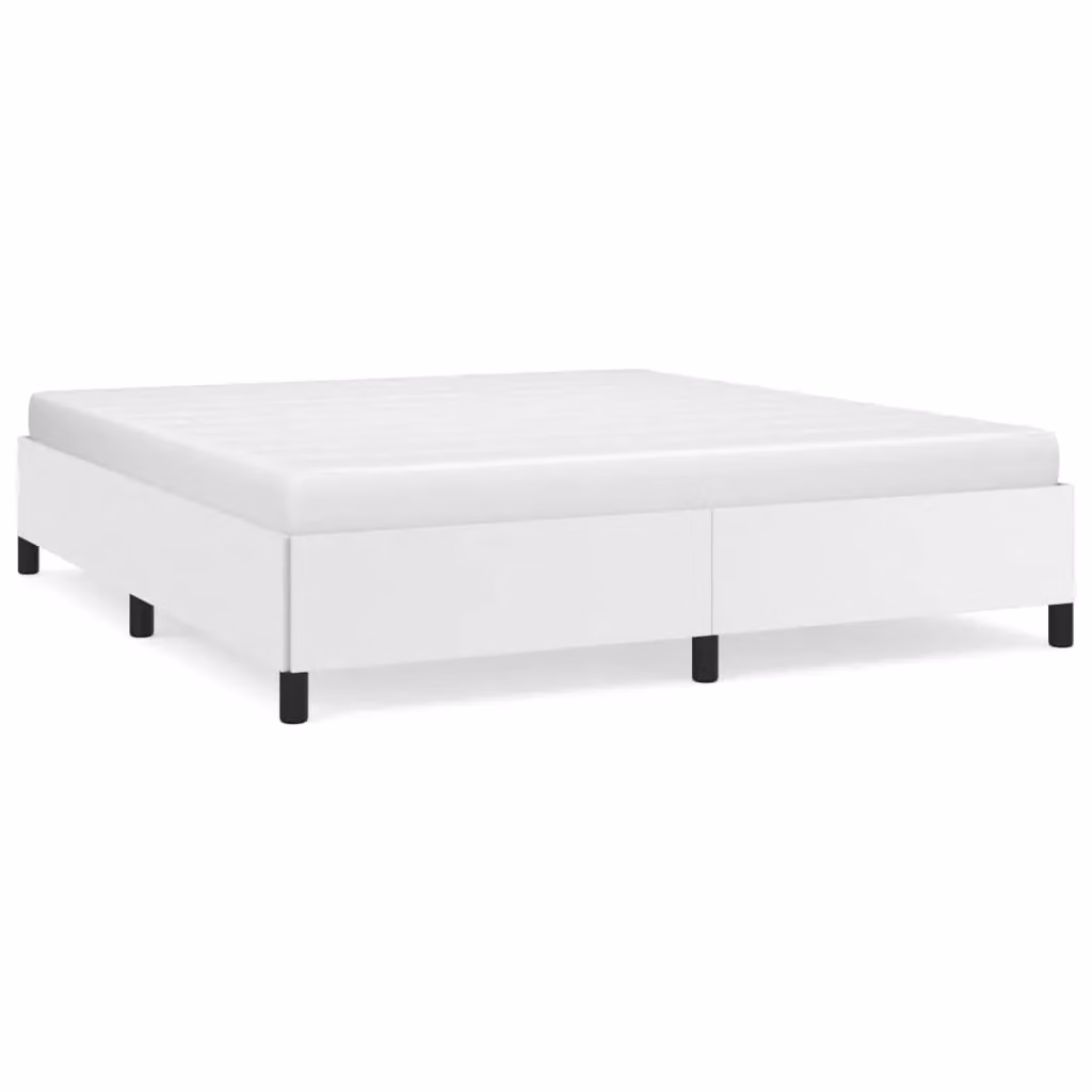Berkfield Home Upholstered Super King Bed Frame in White Faux Leather, W/D/H: 180 x 200 cm – 2