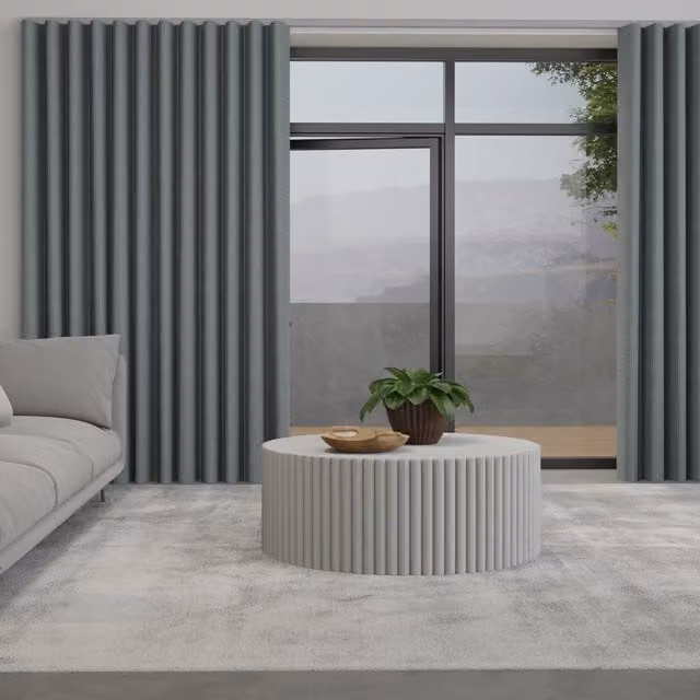 Terrys Positano Made to Measure Blackout Wave Curtain in Grey with Free Track Slate