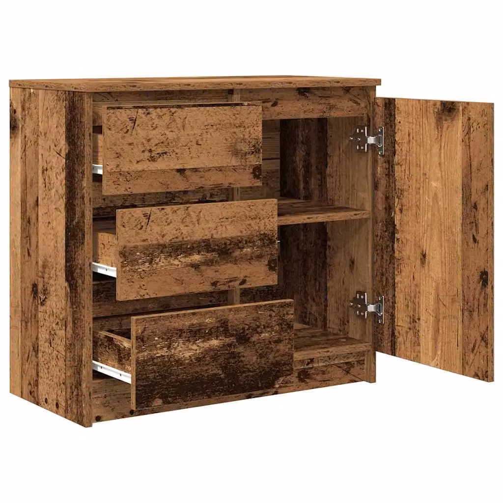Berkfield Home Rustic Sideboard with Drawer in Brown, W/D/H: 71 x 35 x 65 cm – 3