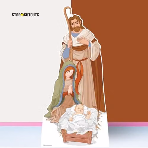 Star Cutouts SC1107 Lifesize Nativity Scene Cardboard Cutout, Multicolour, Height: 183 cm – 3