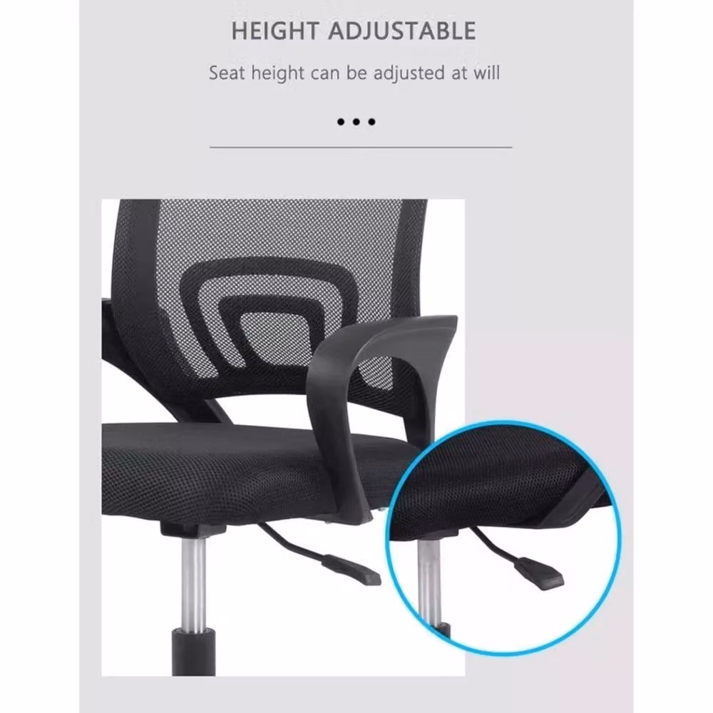 Nordara Black Ergonomic Mesh Home Office Chair with Headrest and Armrests – 3