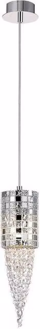 Netlighting Camden Ceiling Pendant with Mosaic Glass and Crystal in Polished Chrome and Silver – 1