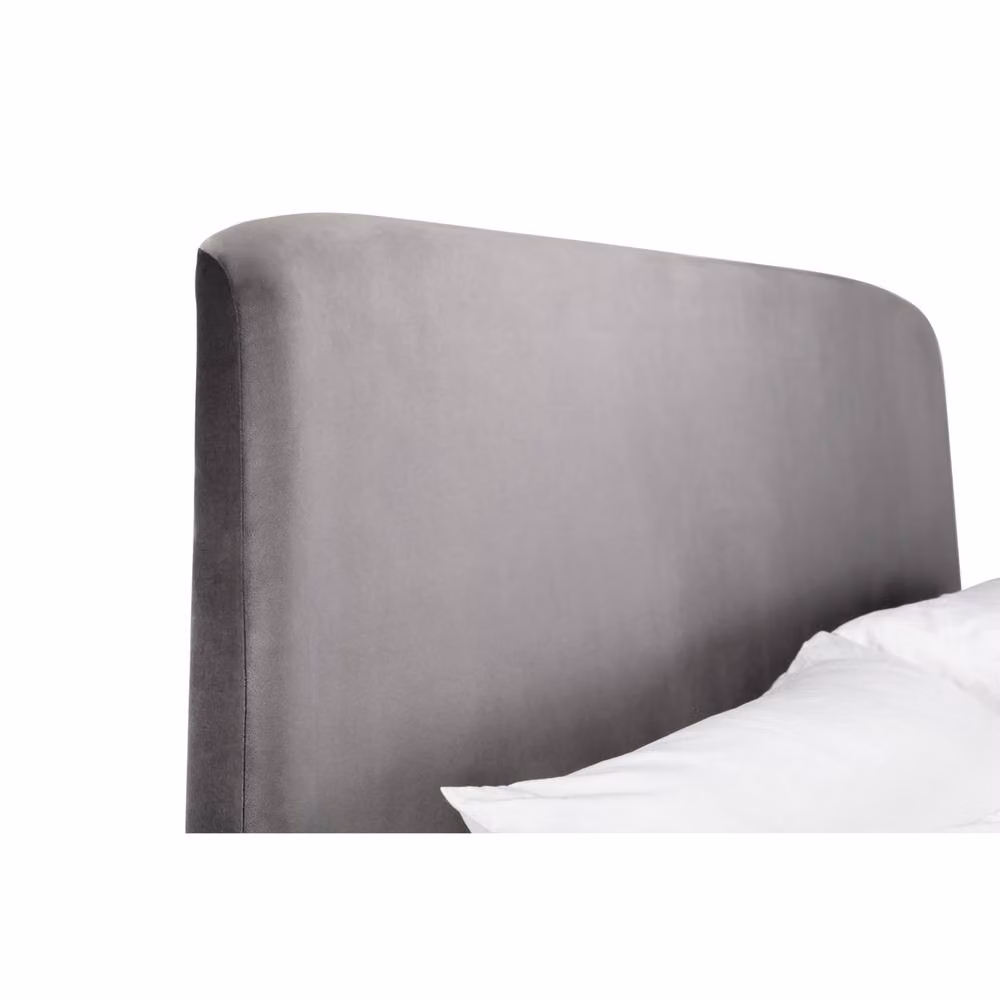 Cheshire Nectarine Grey Velvet Upholstered Ottoman Storage Bed with Lift Up Base, Double (W: 135 cm, L: 200 cm, H: 140 cm) – 3