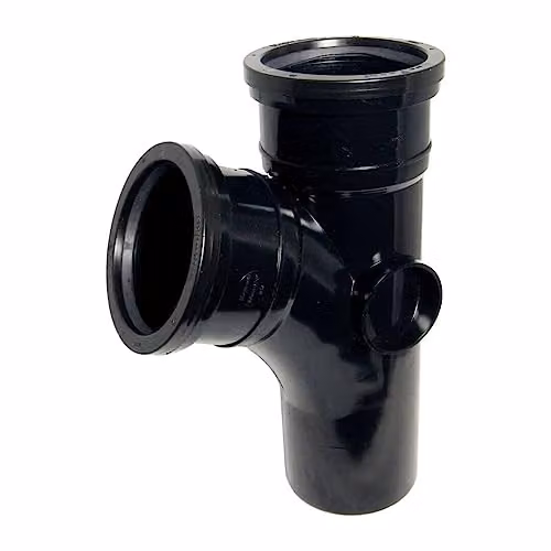 FloPlast 110mm Plastic Soil Branch 112.5 Degree, Black – 1