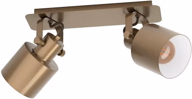 Loops Modern Double Ceiling Spotlight in Gold and White – 1