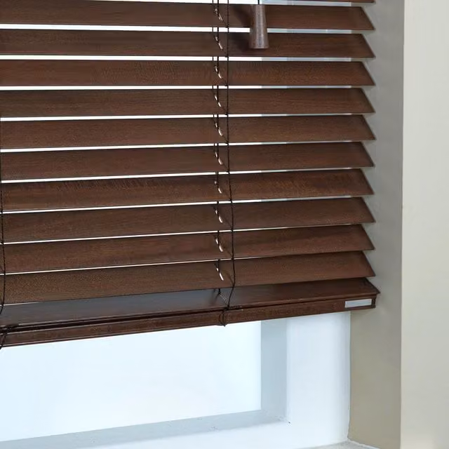 Terrys Elementi 35mm Wooden Venetian Made To Measure Blind in Auburn Brown