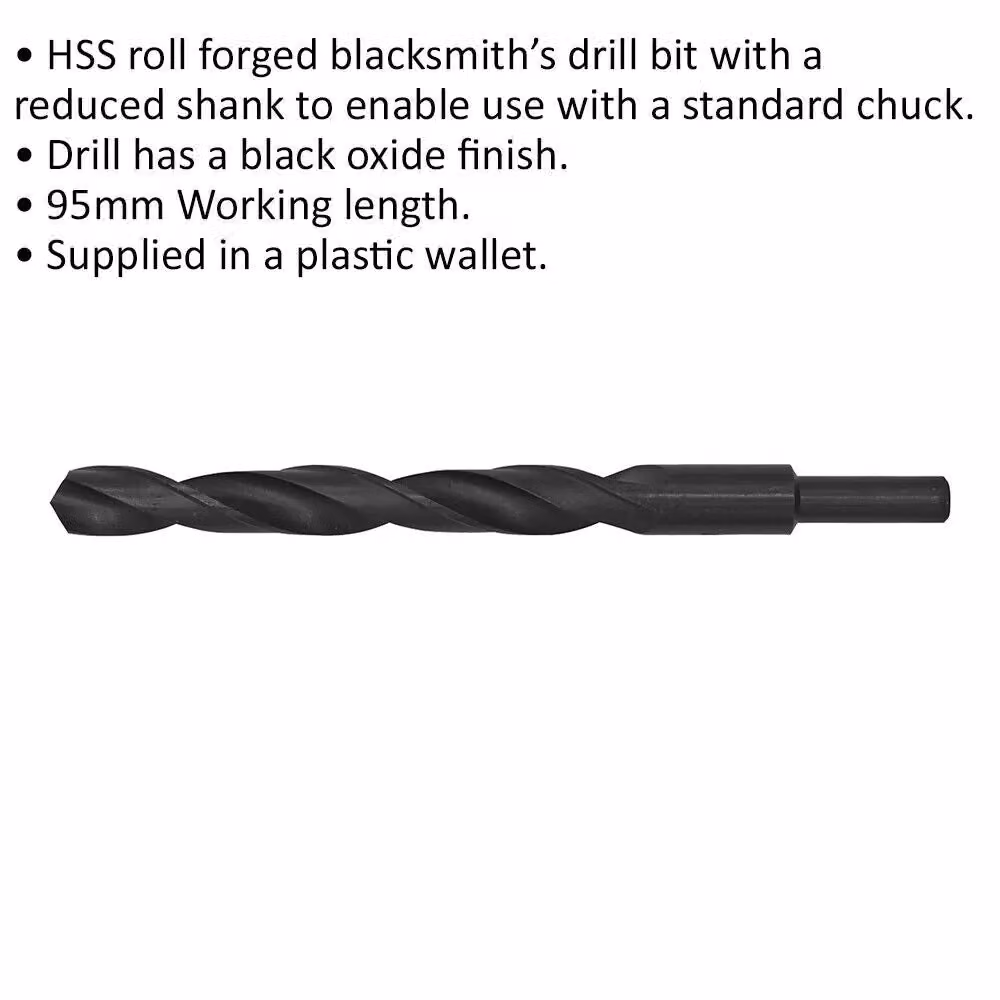 Loops Black HSS Roll Forged Blacksmith Twist Drill Bit with Reduced Shank, 11.5 x 140 mm – 2