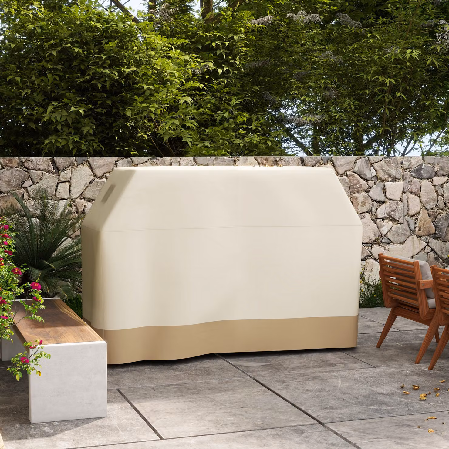 Outsunny Waterproof PU-Coated Gas Grill Cover, Beige, W: 71 cm x L: 188 cm – 2