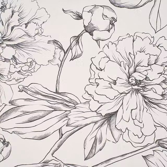 Lifeideas Self Adhesive Floral and Botanical Wallpaper Roll in Beige and White