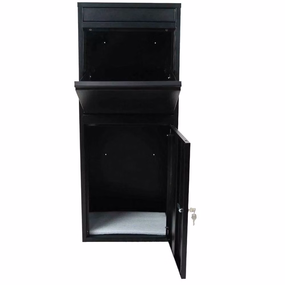 SPETLEK Extra Large Wall Mounted Steel Parcel Delivery Drop Box in Black, W/D/H: 103 x 41 x 38 cm – 2