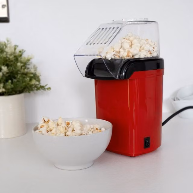Menkind Treat Factory Popcorn Maker in Vibrant Red Hot Air Snacking Machine