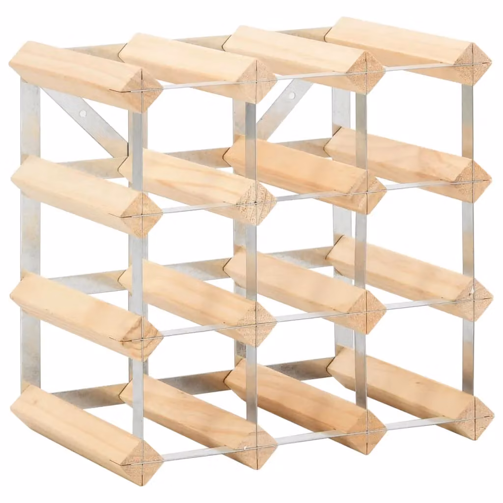 Berkfield Home Rustic Solid Pinewood Wine Rack for 12 Bottles in Beige – 2