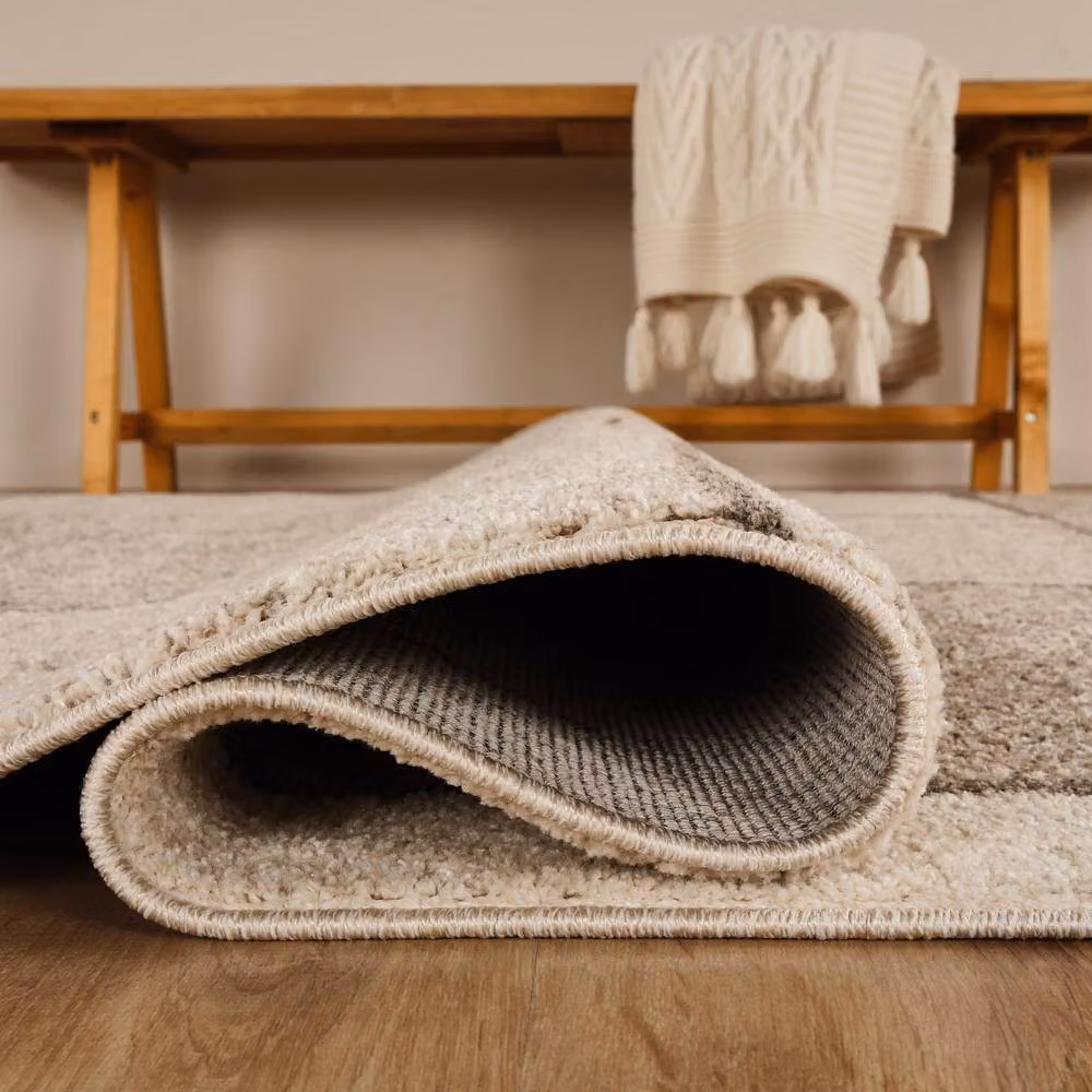 Desire Rugs Rhodes Modern Geometric Area Rug in Beige and Bronze, W: 200 cm, D: 290 cm – 2