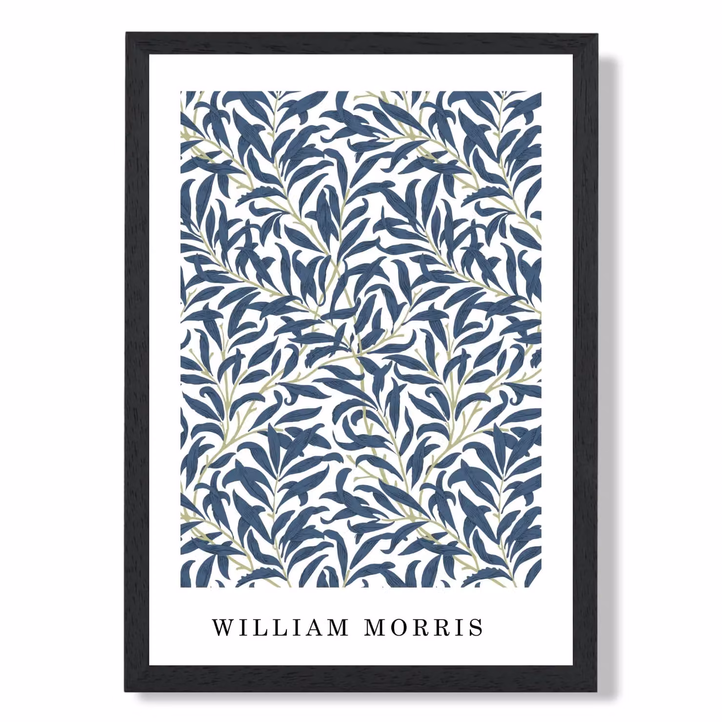 ARTZE Vintage William Morris Navy Willow Floral Art Print with Black Frame – 2