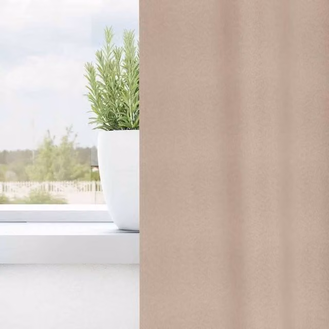Berkfield Home Modern Opaque Eyelet Curtains, 2 Pack, Taupe, H 260 x W 140 cm