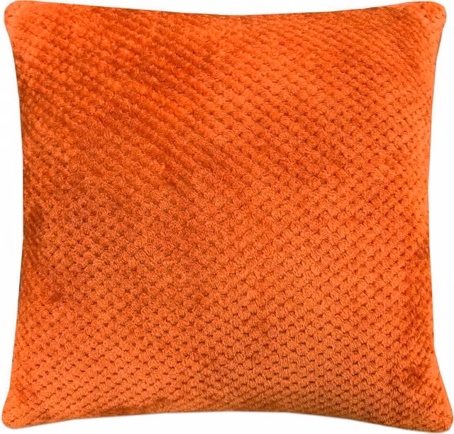 My Home Jumbo Fleece Textured Square Cushion in Orange