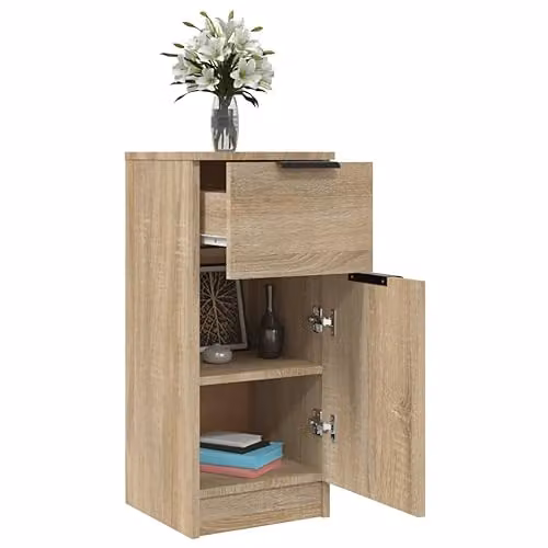 vidaXL Set of 2 Sonoma Oak Sideboards in Brown, W/D/H: 30 x 30 x 70 cm – 2