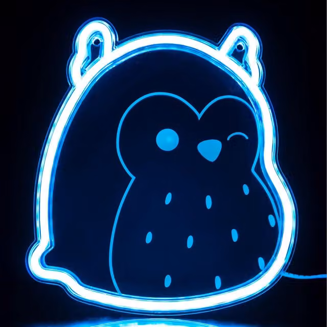 Squishmallows Winston the Owl USB Powered Blue LED Wall Night Light