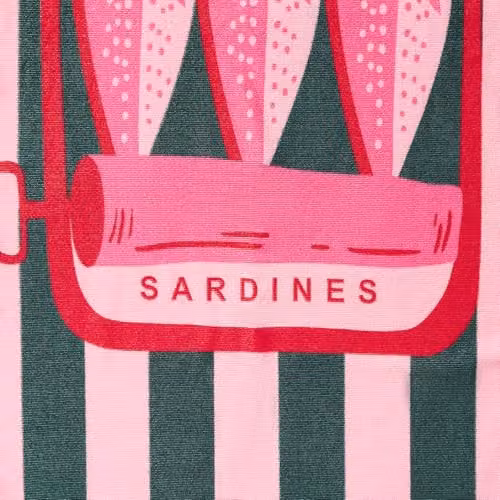 OHS Striped Sardine Print Microfibre Beach Towel, Pink and Green, W: 71 cm, L: 152 cm – 4