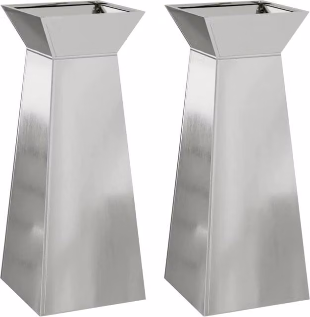 Berkfield Home Galvanised Steel Plant Stand, Silver, W/D/H: 40 x 40 x 101 cm – 1