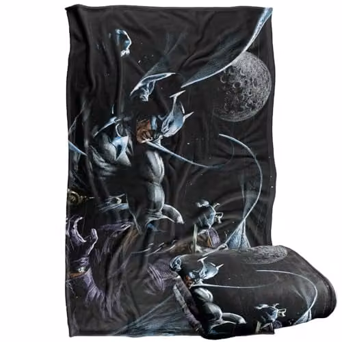 Warner Bros. Batman Joker Distressed Silky Touch Super Soft Fleece Throw Blanket, Black and Multicolour, W: 91.44 cm x L: 147 cm – 1