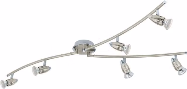 Loops Chrome Flush Ceiling Light with 6x3W GU10 LED Bulbs Included