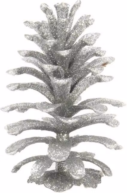 KDMD Silver Hanging Pine Cone Decorations, 2 Pack, H: 12 cm