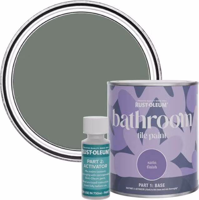 Rust-Oleum Bathroom Tile Paint in Satin Finish, Green, 0.75 l