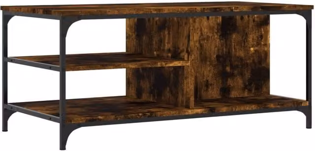 Berkfield Home Smoked Oak Coffee Table in Brown, W/D/H: 100 x 50 x 45 cm – 1
