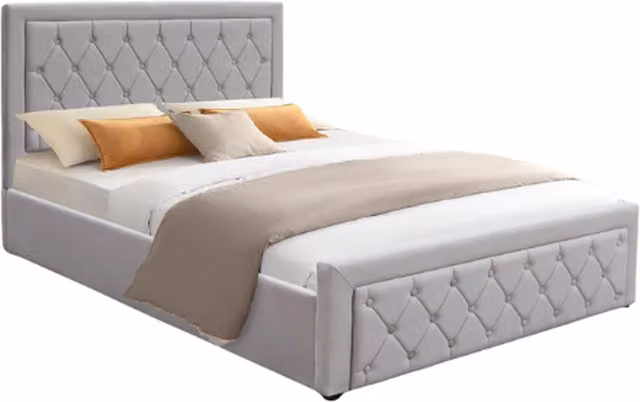 Kosy Koala Grey Velvet Ottoman Storage Bed, 3ft Single, W/D/H: 90 x 190 cm