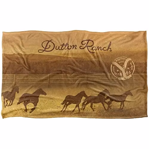 LOGOVISION Yellowstone Dutton Ranch Ride Silky Touch Super Soft Fleece Throw Blanket, Multicolour, W: 91 cm, D: 147 cm