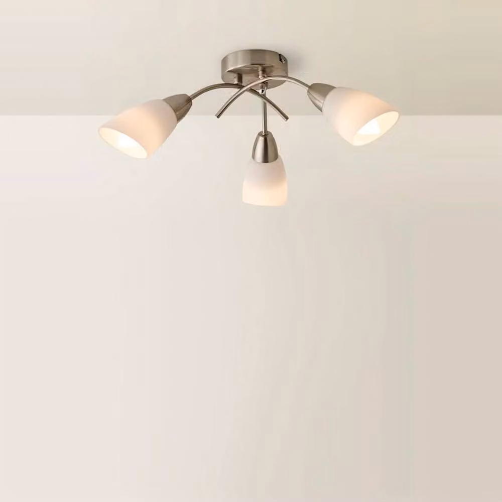 FORGEVIO 3 Arm Modern Ceiling Light Fitting in Brushed Chrome – 2
