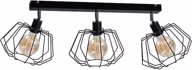 Netlighting Luna Modern Ceiling Spotlight Bar in Black, 63 cm, 3x E27
