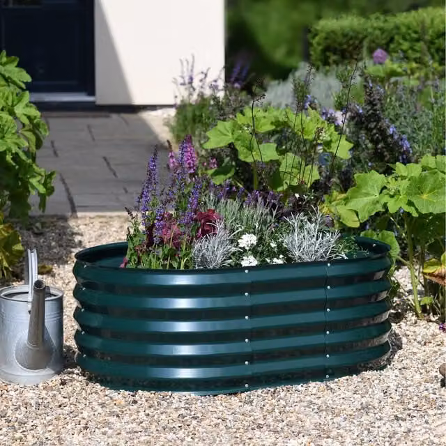 Garden Gear Metal Raised Modular Planter in Green