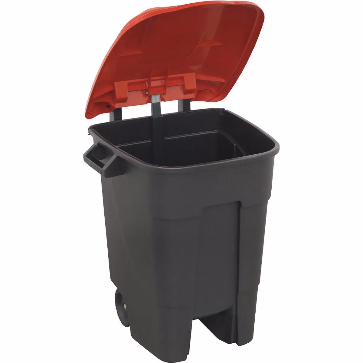 Loops 100 Litre Red Plastic Wheelie Bin with Flip Lid and Two 200mm Wheels – 2