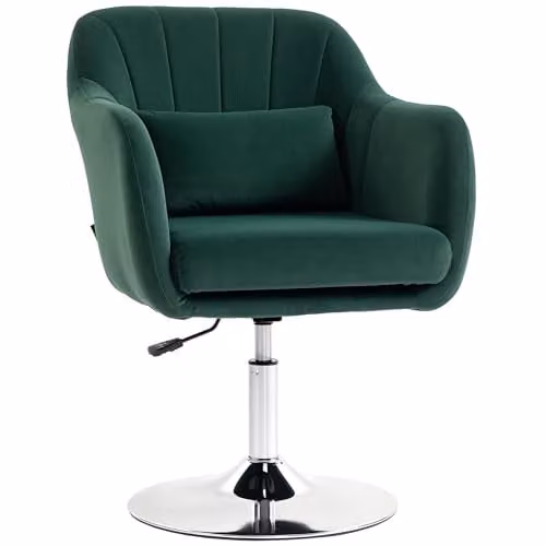 HOMCOM Modern Velvet Swivel Tub Accent Chair in Green