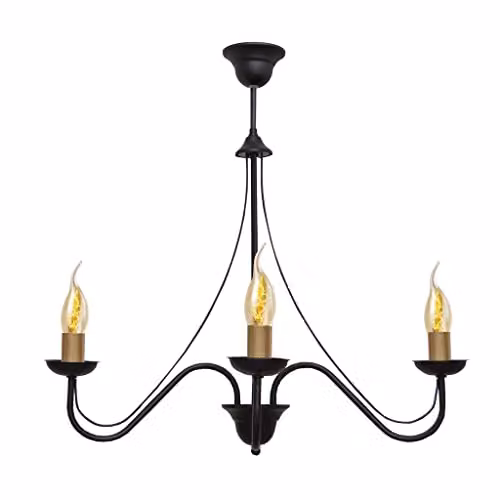 Netlighting Helam Malbo Multi Arm Pendant Ceiling Light in Black Patina, Diameter: 60 cm