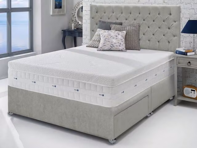 Kaymed Response Gel Pocket 2000 Lunar Divan Bed, Grey, W/D/H: 180 x 200 x 36 cm