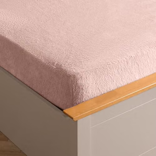 Brentfords Teddy Fleece Thermal Fitted Bed Sheet, Pink, 200 x 200 cm – 1