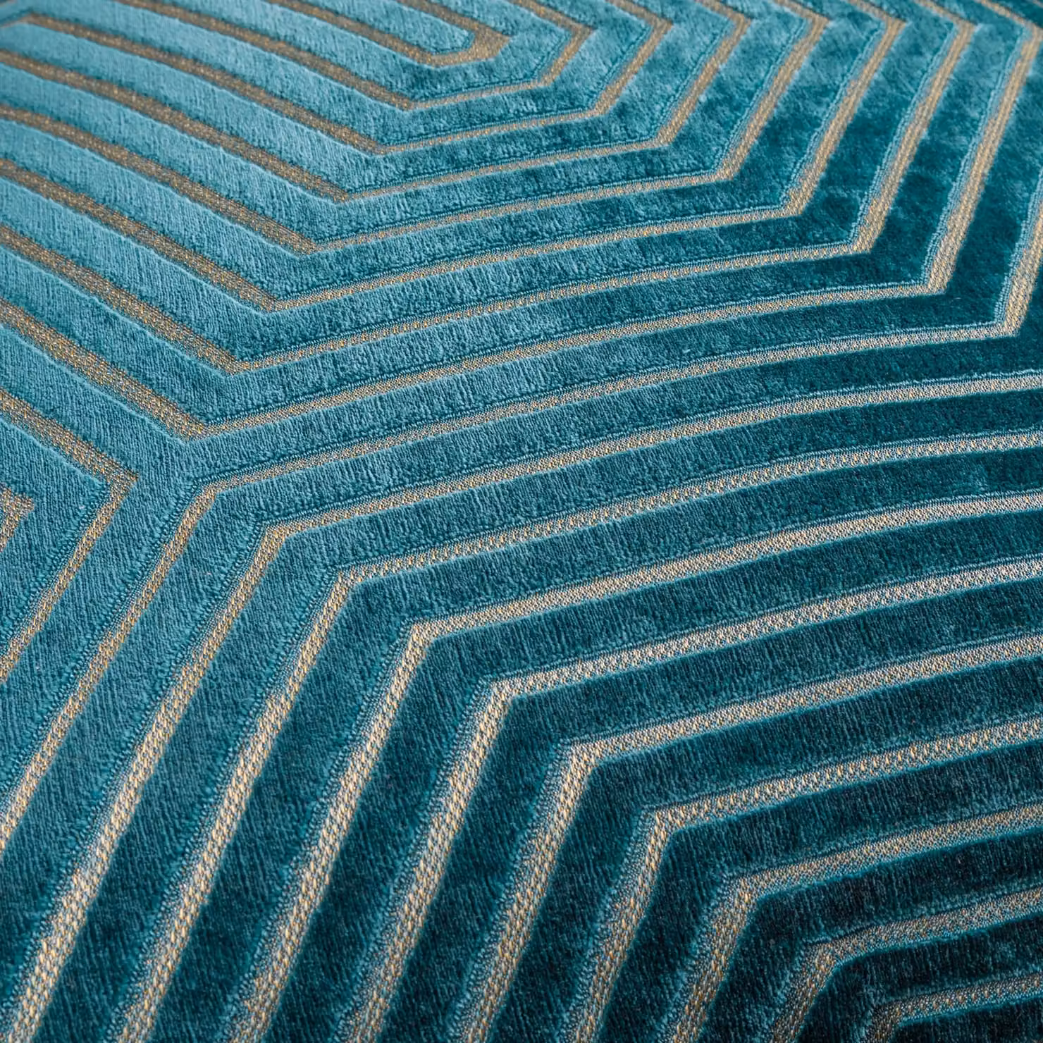 Paoletti Evoke Square Velvet Cushion in Petrol Blue, 55 x 55 cm – 4