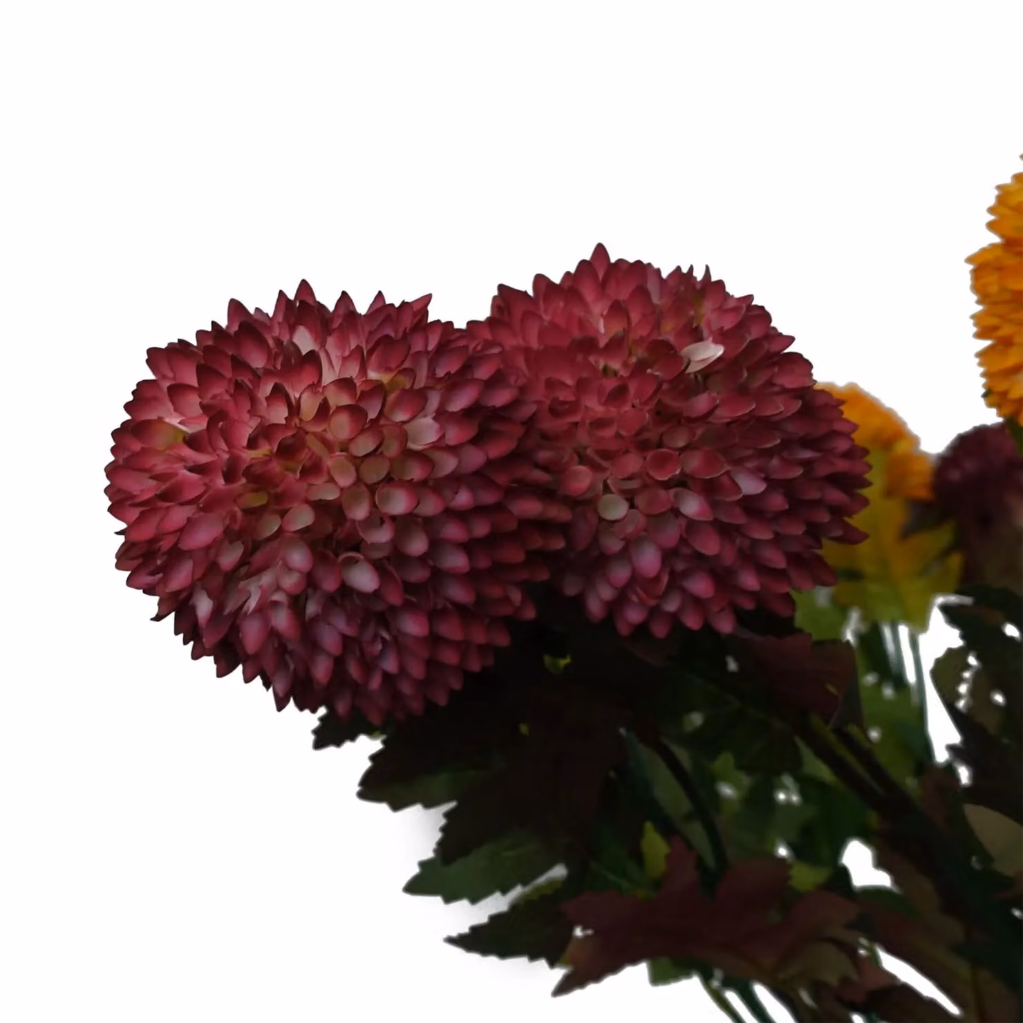 Leaf Pack of 6 Pink Large Ball Dahlia Artificial Flower Stems, Height: 70 cm – 4