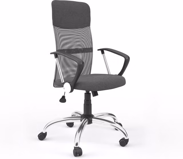 Alphason Orlando Grey Mesh and Faux Leather Task Chair for Home Office