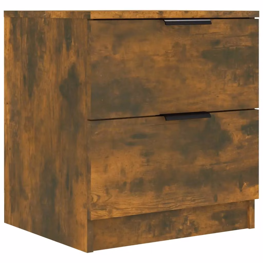 Berkfield Home Set of 2 Smoked Oak Bedside Cabinets in Brown – 3
