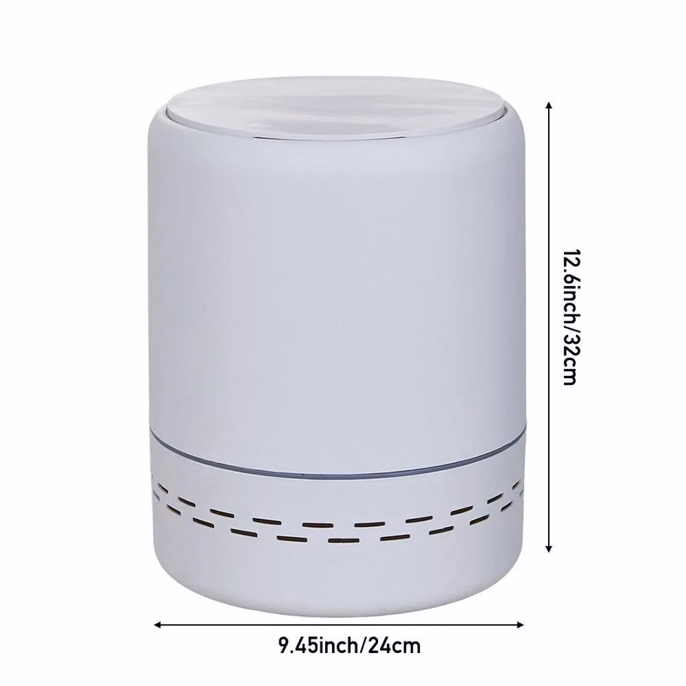 VOGREX White Plastic Push Lid Freestanding Bathroom Waste Bin – 2