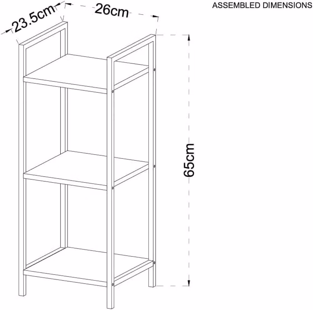 SPOT ON DEALZ 3 Tier Bamboo Effect Wall Mounted Shelving Unit in Black, W/D/H: 65 x 23.5 x 26 cm – 2