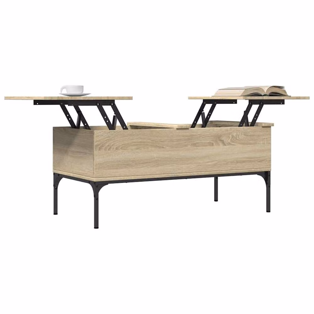 Berkfield Home Sonoma Oak Coffee Table in Tan with Lift Mechanism, W/D/H: 100 x 50 x 45 cm – 2