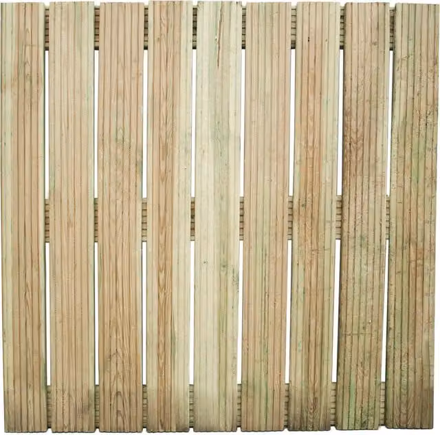 Forest Pack of Four Beige Wood Deck Tiles, W/D/H: 90 x 90 x 90 cm