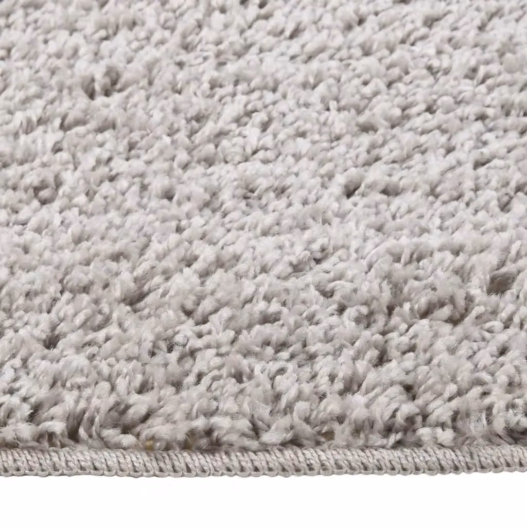 Berkfield Home Shaggy Round Rug in Light Grey, Diameter: 100 cm