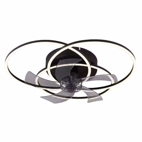 Globo Lighting Black LED Ceiling Fan with Remote Control, Dimmable Timer and CCT, Diameter: 58 cm – 1