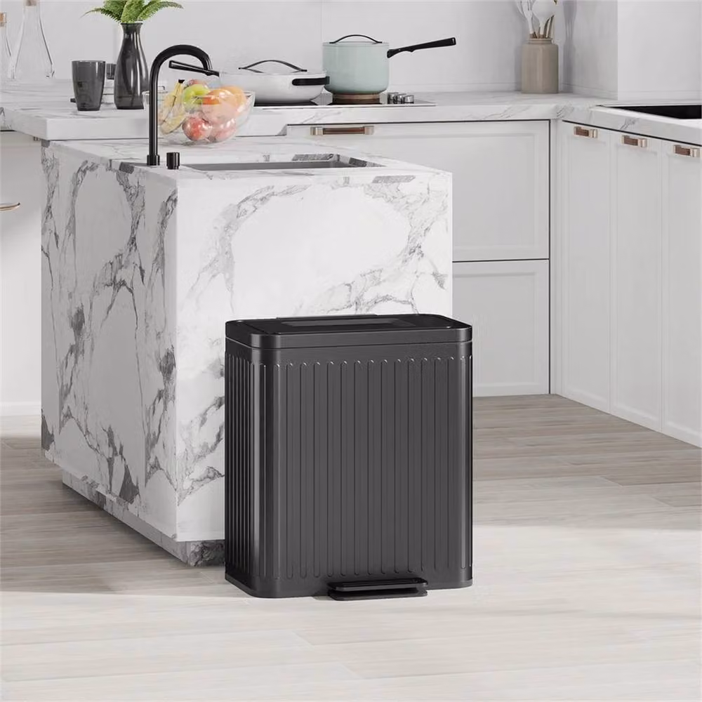 Nordara Double Pedal Rubbish Bin with Soft Close Lid, Black, 2 x 20L – 6